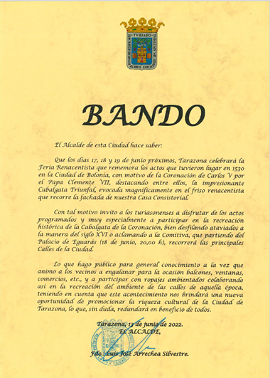 Bando - invitacion a participar en las Jornadas de Carlos V