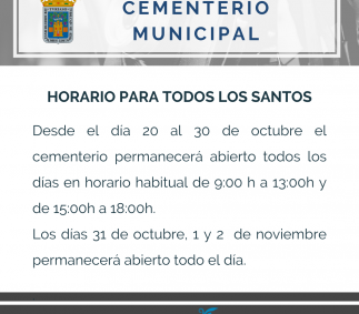 Horario del Cementerio para Todos los Santos 2022 - Tarazona