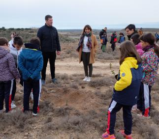Los escolares de Tarazona plantan 1.500 árboles en la Dehesa