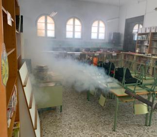 Desinfeccion en colegios de Tarazona