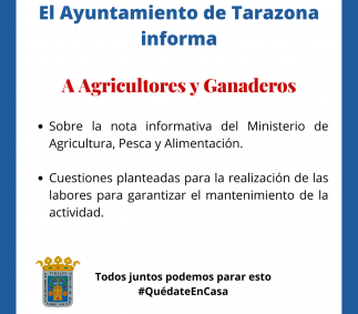 Ayuntamiento de Tarazona - Información a Agricultores y Ganaderos