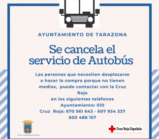 Ayuntamiento de Tarazona - Cancelado el servicio de Autobús