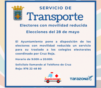 Servicio de transporte gratuito para electores con movilidad reducida