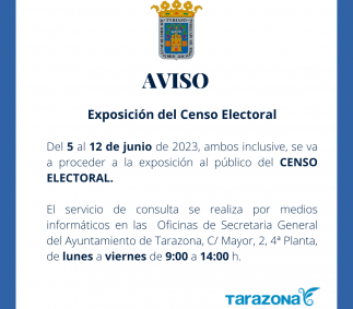 Exposición del Censo Electoral  elecciones 22 de julio