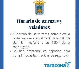 Horario de terrazas y veladores en Tarazona