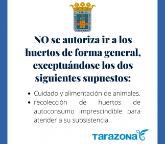 Excepciones para visitar los huertos