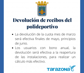 Devolución de recibos del polideportivo
