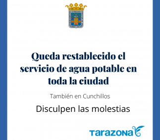 Queda restablecido el servicio de agua en toda la ciudad.