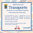 Servicio de  Transporte  Gratuito para electores con movilidad reducida